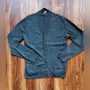 Hörst Heather Gray Merino Wool Cardigan Sweater Made in Italy (Size S)